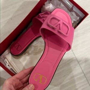 Valentino Vibrant Pink Slide Sandals rare